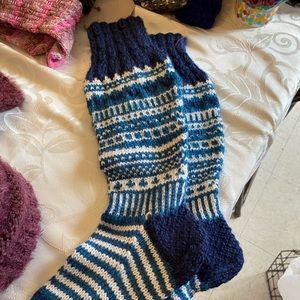 Handmade knit socks.